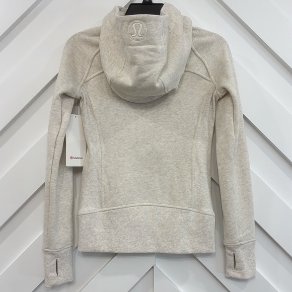 NWT Lululemon Scuba Full Zip Hoodie In Heathered Light Ivory Gold Size 2 - Picture 2 of 9